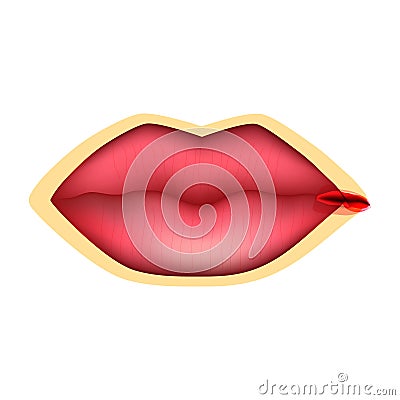 Cracks at the corners of the lips. Dry chapped lips. Wounds in the corners of the mouth. Infographics. Vector Vector Illustration