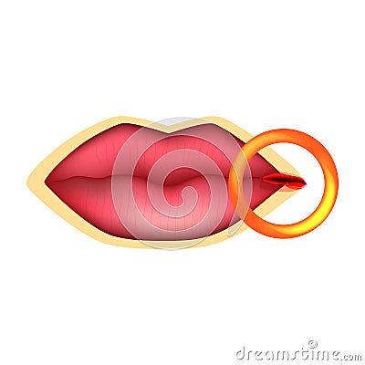 Cracks at the corners of the lips. Dry chapped lips. Wounds in the corners of the mouth. Infographics. Vector Vector Illustration
