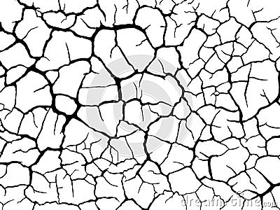 The cracks texture white and black. Vector background.Cracked earth. Vector Illustration