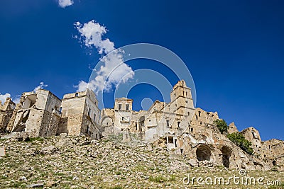 The ghost town of Craco in Basilicata, Italy Stock Photo