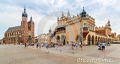 Cracow (Krakow)- Poland- Main Market Square panorama Editorial Stock Photo