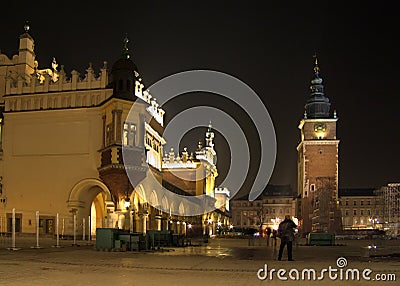 Cracow by night Stock Photo