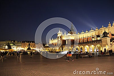 Cracow night Editorial Stock Photo
