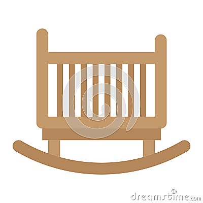 Cradle flat icon, Furniture and interior Vector Illustration