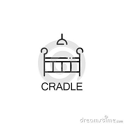 Cradle flat icon or logo for web design. Vector Illustration