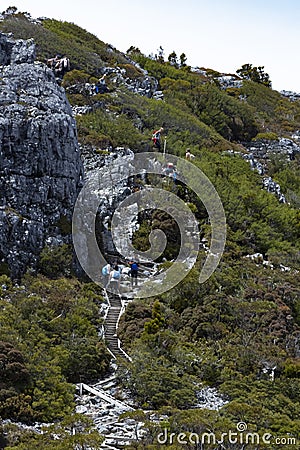 It`s a long way to the top if you want the majestic views Stock Photo