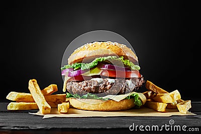 Craft beef burgers. Stock Photo