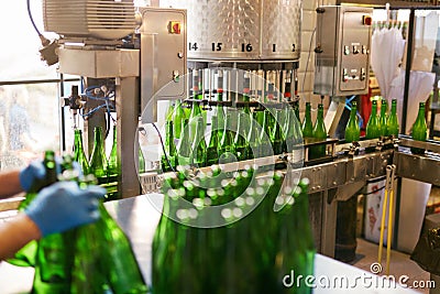 Craft Beer Brewing Production At Brewery Stock Photo