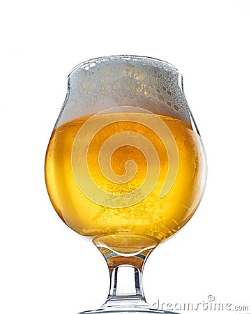 Craft Beer Goblet on White Stock Photo