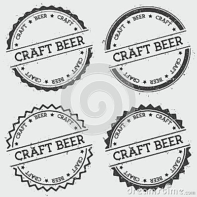 Craft beer insignia stamp isolated on white. Vector Illustration