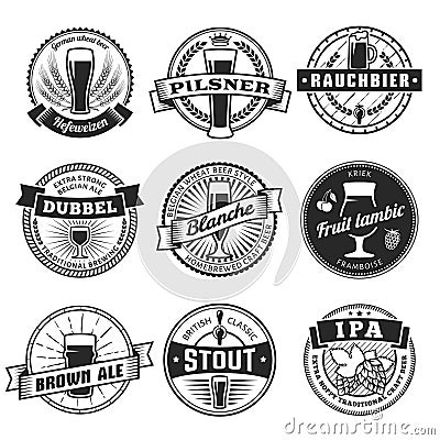 Craft beer labels Vector Illustration