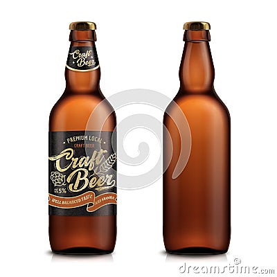 Craft beer mockup set Vector Illustration