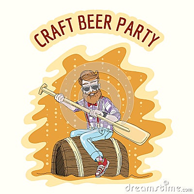 Craft Beer Party Vector Illustration