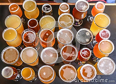 Craft Beer Tasting Flight Stock Photo