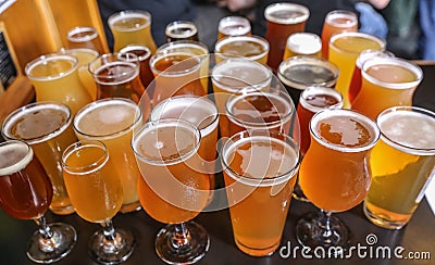 Craft Beer Tasting Flight Stock Photo
