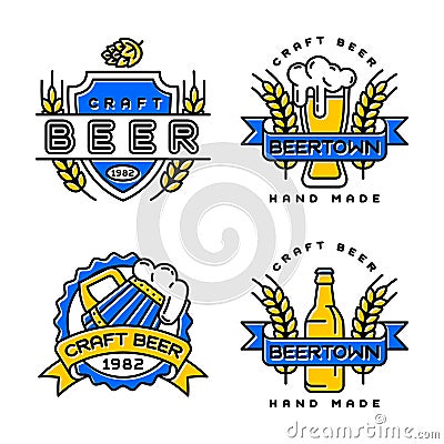 Craft beer vector set. Vector Illustration