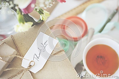 Craft Design Simplify Wrapping Gift Concept Stock Photo