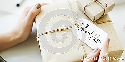 Craft Design Simplify Wrapping Gift Concept Stock Photo