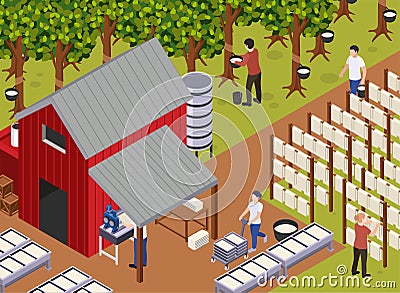 Craft Rubber Production Composition Vector Illustration