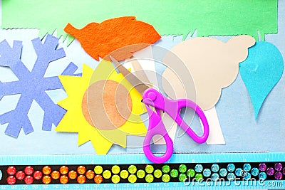 Craft supply tool scissor for kids school paper craft Stock Photo