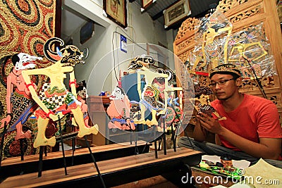 Craft Wayang Puppets Editorial Stock Photo