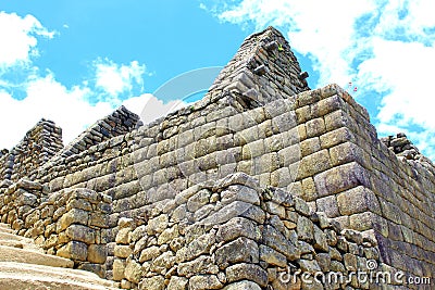 crafted stonework at Machu Picchu, Peru Stock Photo