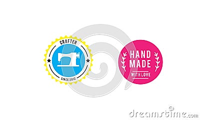 Crafter, handmade with love icon Vector Illustration