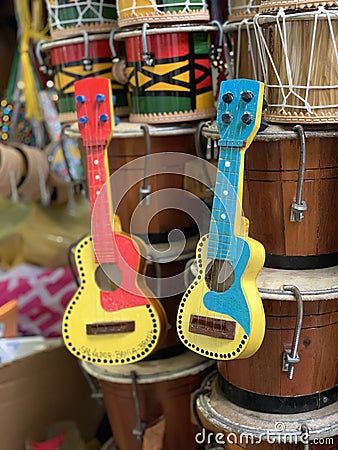 Crafts and souvenirs inside the traditional Mercado Modelo Editorial Stock Photo