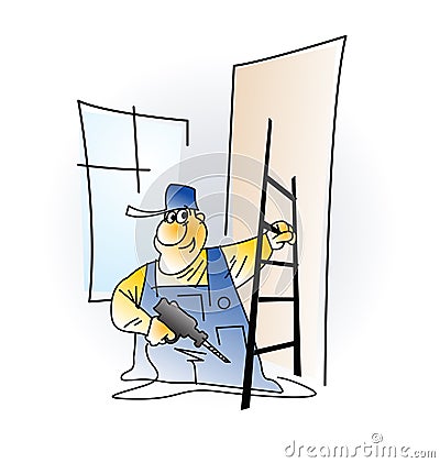 Craftsman, Handyman. Any repair with your own hands. Vector Illustration