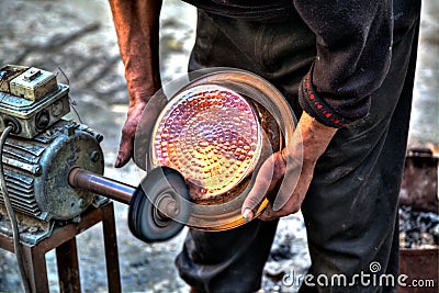 A craftsman in the Kingdom City Fes in Morocco Stock Photo