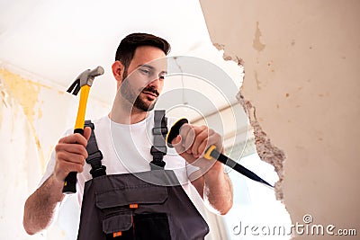 In crafty hands of an experienced worker Stock Photo