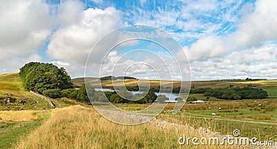 Crag Lough on the Hadrian's wall trail in Northumberland, UK Stock Photo