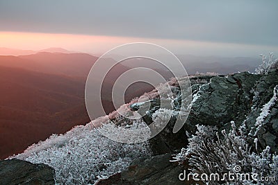 Craggy Rime ice Stock Photo