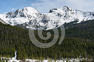 The Crags of Colorado`s Never Summer Mountains Stock Photo