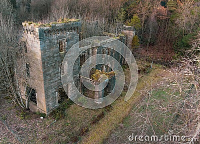 Craigend Castle is a ruined country house.Scotland Stock Photo