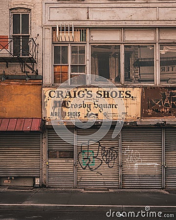 Craigs Shoes sign, Tribeca, Manhattan, New York City Editorial Stock Photo