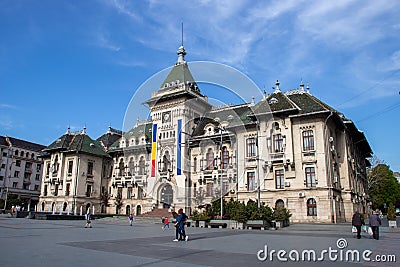 Craiova City hall, photo taken at noon. Editorial Stock Photo