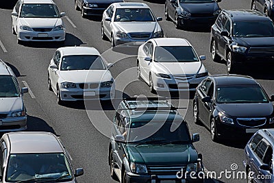 Crammed motorways Stock Photo