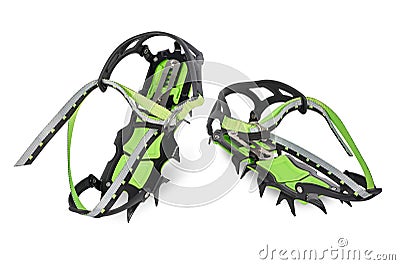 Crampons on white background Stock Photo