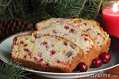 Cranberry Bread Closeup Stock Photo