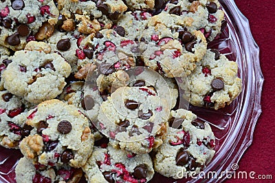 Cranberry Chocolate Chip Cookies Stock Photo
