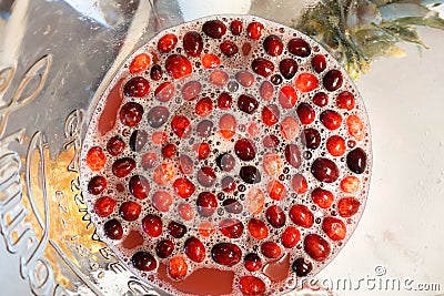 Cranberry fruit punch drink made for the holidays Stock Photo