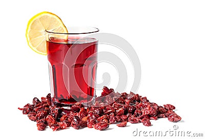 Cranberry Juice and Dried Cranberries Stock Photo