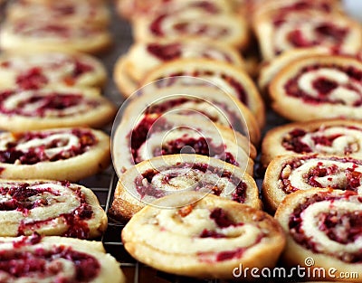 Cranberry Nut Swirl Cookies Stock Photo