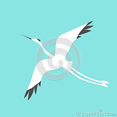 Crane bird logo Vector Illustration