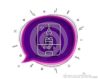 Crane claw machine line icon. Amusement park sign. Vector Vector Illustration