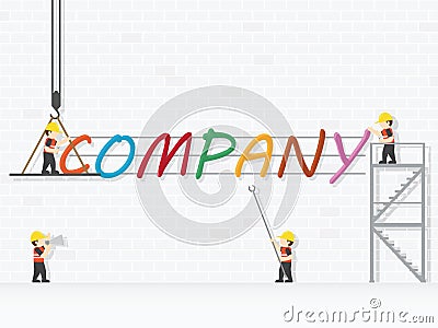 Crane and company building. Infographic Template. Stock Photo