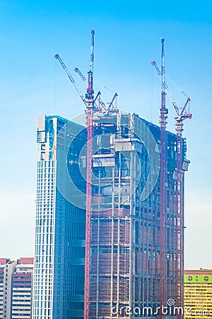 Crane construction site Editorial Stock Photo