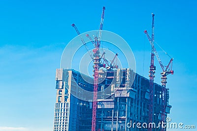 Crane construction site Editorial Stock Photo