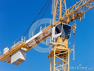 The crane the elevating building Stock Photo